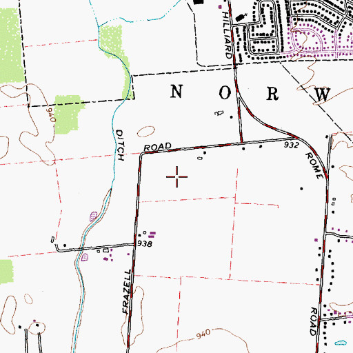 Topographic Map of Westbriar, OH