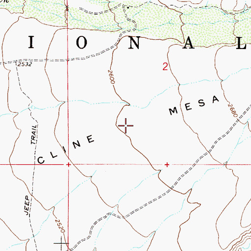 Topographic Map of Cline Mesa, AZ