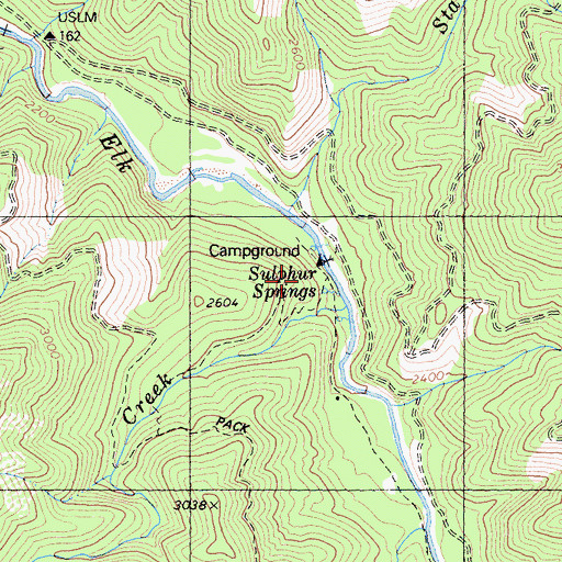 Topographic Map of Sulphur Springs Campground, CA