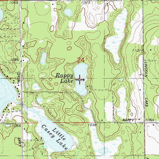 Topographic Map of Rappy Lake, WI