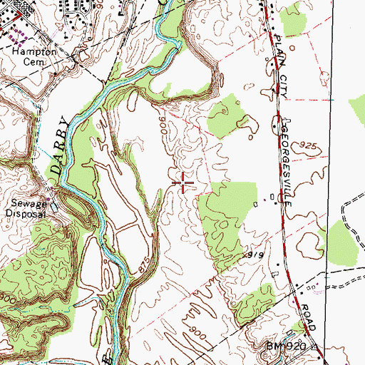 Topographic Map of Hidden Creek At The Darby, OH