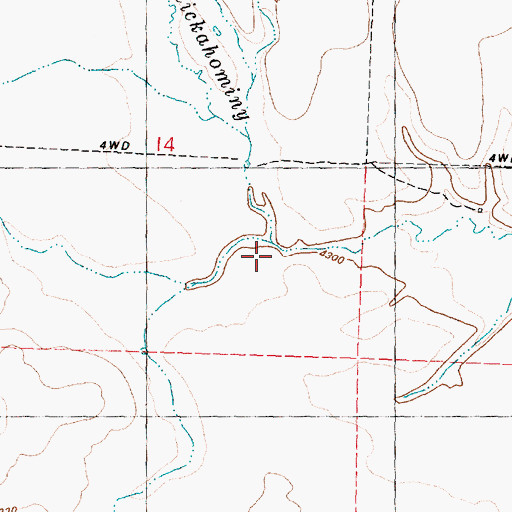 Topographic Map of South Fork Chickahominy Creek, OR