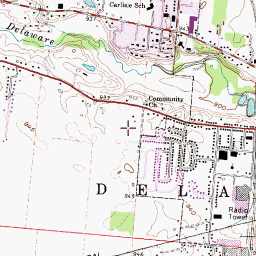 Topographic Map of Applegate Bend, OH