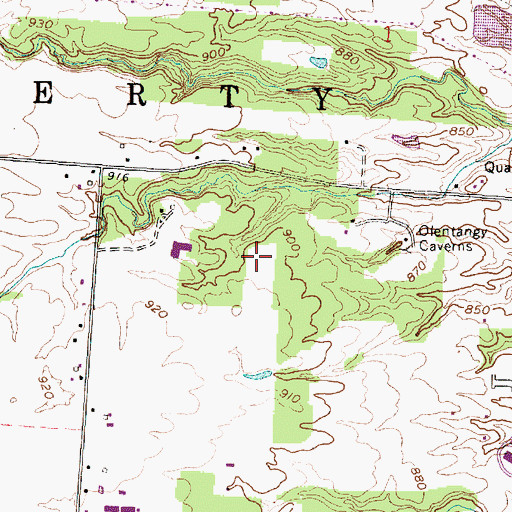 Topographic Map of Bridlespur, OH