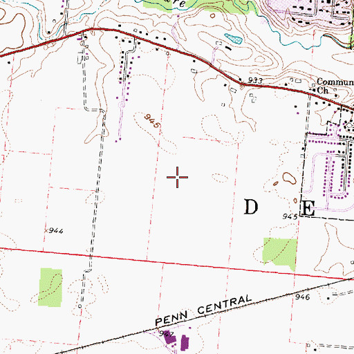 Topographic Map of Carson Farms, OH
