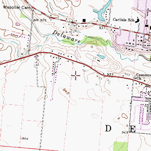 Topographic Map of Meadows At Carson Farms, OH