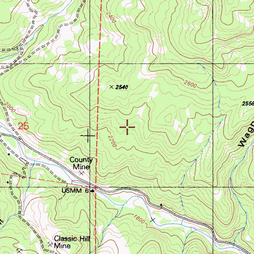Topographic Map of King Bill Ranch, CA