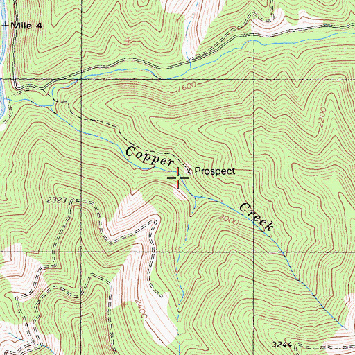 Topographic Map of Turner Mine, CA