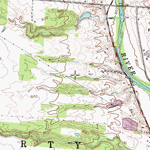 Topographic Map of Nelson Farms, OH