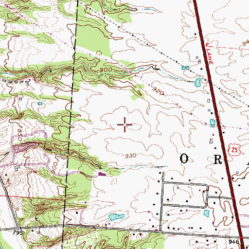 Topographic Map of North Orange, OH