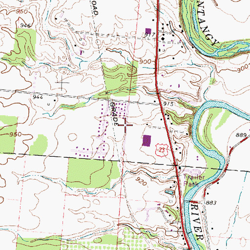 Topographic Map of Oakdale, OH