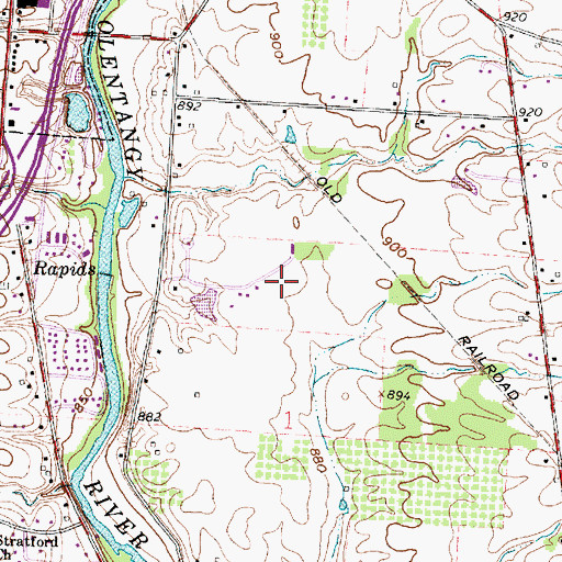 Topographic Map of Riverby Estates, OH