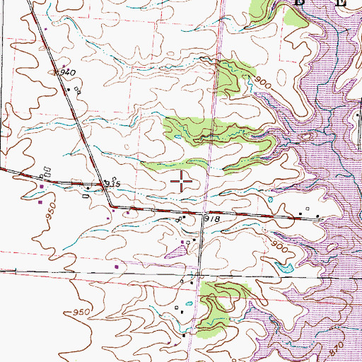 Topographic Map of Whispering Creek, OH