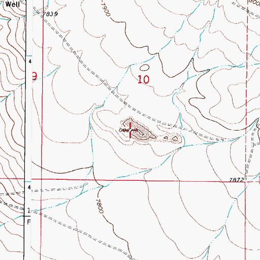 Topographic Map of Island Rock, CO