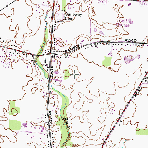 Topographic Map of Post Oak Country Estates, OH