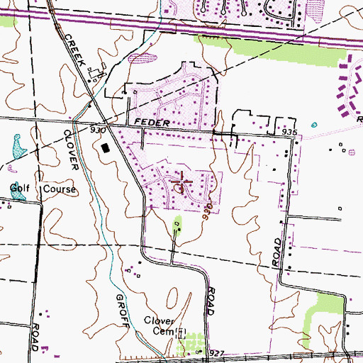 Topographic Map of Quaker Hill, OH