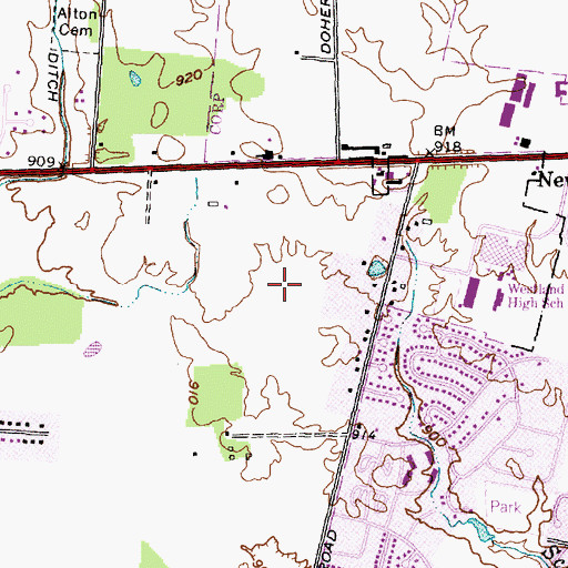 Topographic Map of Summerlyn, OH