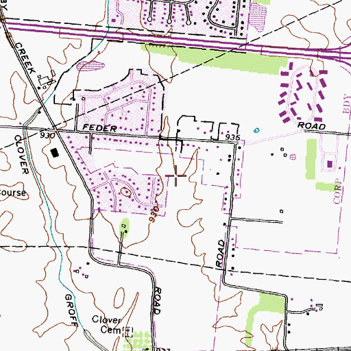 Topographic Map of Thornapple Grove, OH