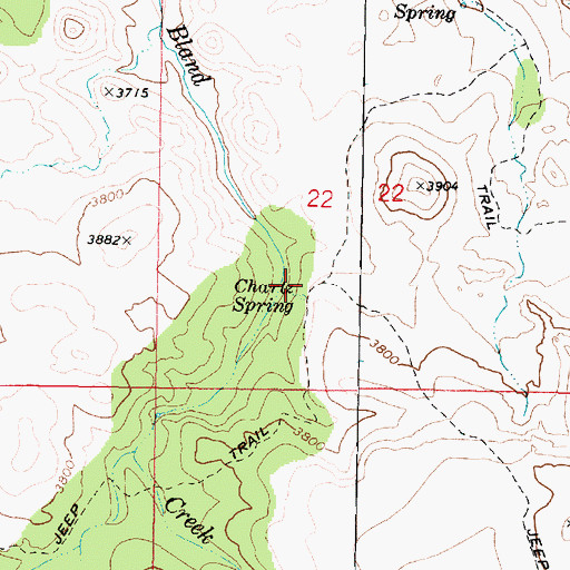 Topographic Map of Chartz Spring, AZ