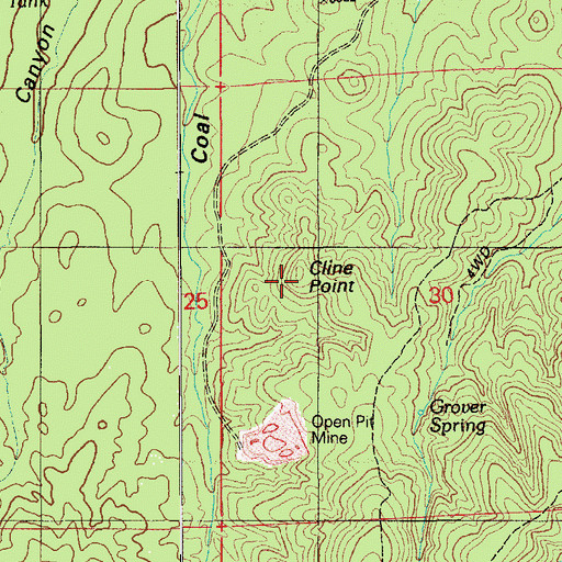 Topographic Map of Cline Point, AZ