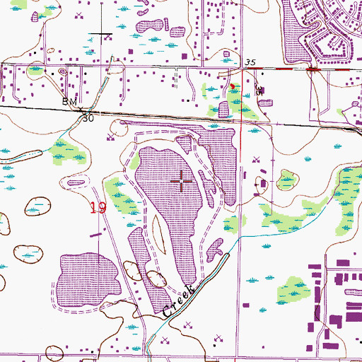 Topographic Map of Citrus Park Lake, FL
