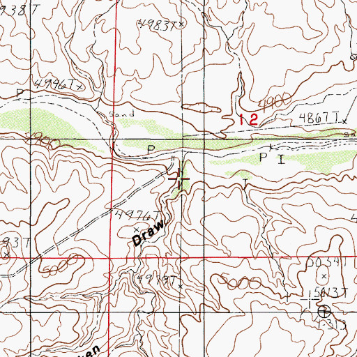 Topographic Map of Macken Draw, WY