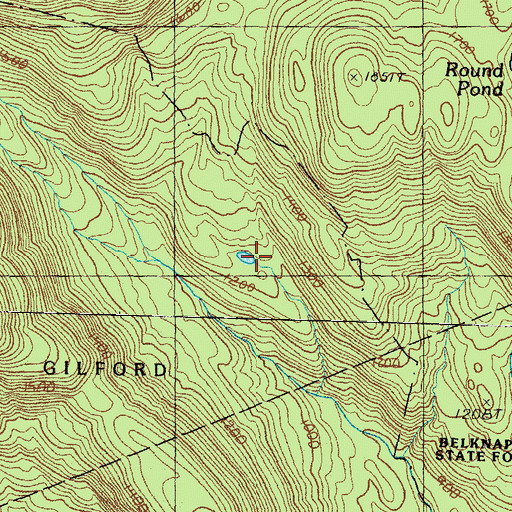 Topographic Map of Roberts Pond, NH