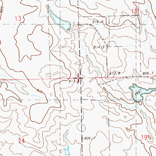 Topographic Map of Unorganized Territory of Central Perkins, SD