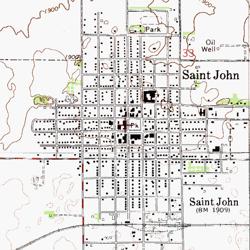 Topographic Map of St. John Science Museum, KS