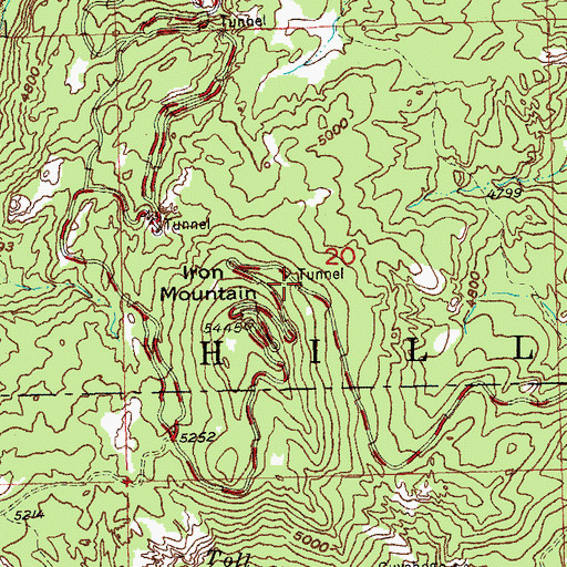 Topographic Map of Scovel Johnson Tunnel, SD
