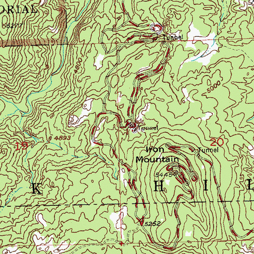 Topographic Map of C.C. Gideon Tunnel, SD