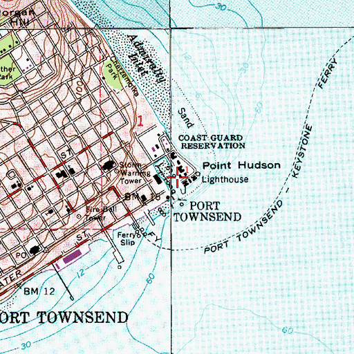 Topographic Map of Point Hudson, WA