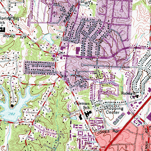 Topographic Map of Commissioner District 6, TN