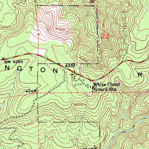 Topographic Map of White Cloud Campground, CA