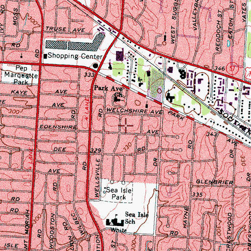 Topographic Map of Commissioner District 10, TN