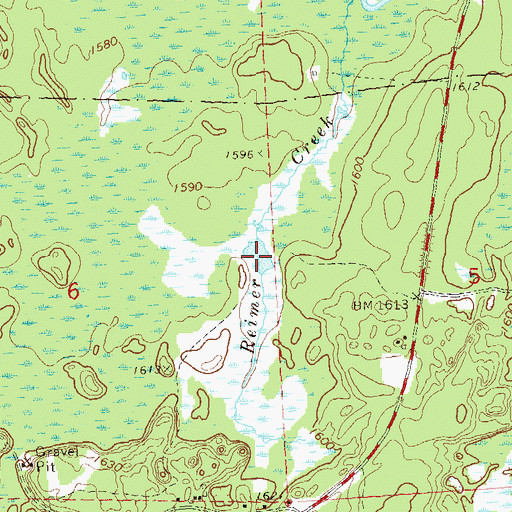 Topographic Map of East Reimer Lake, WI
