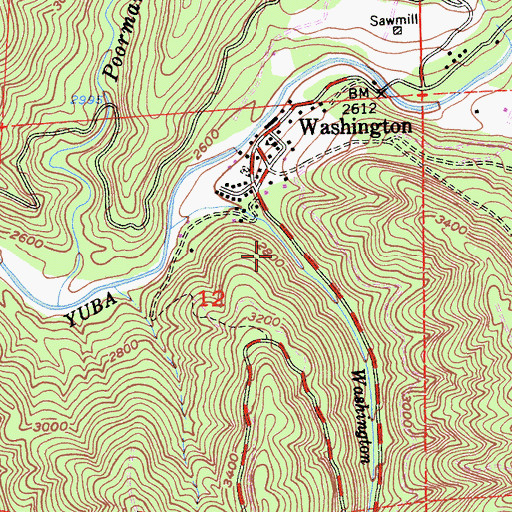 Topographic Map of River Rest Campground, CA