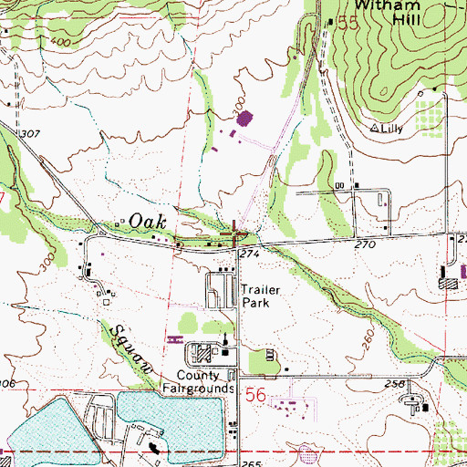 Topographic Map of Lamprey Creek, OR