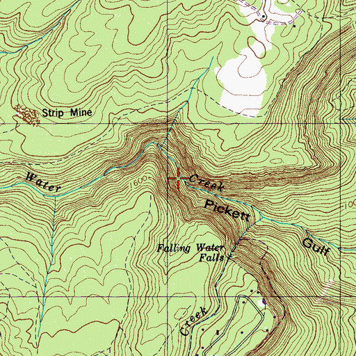 Topographic Map of Freudenberg Falls, TN