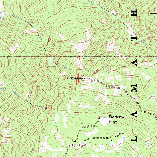 Topographic Map of Scott Bar Lookout, CA