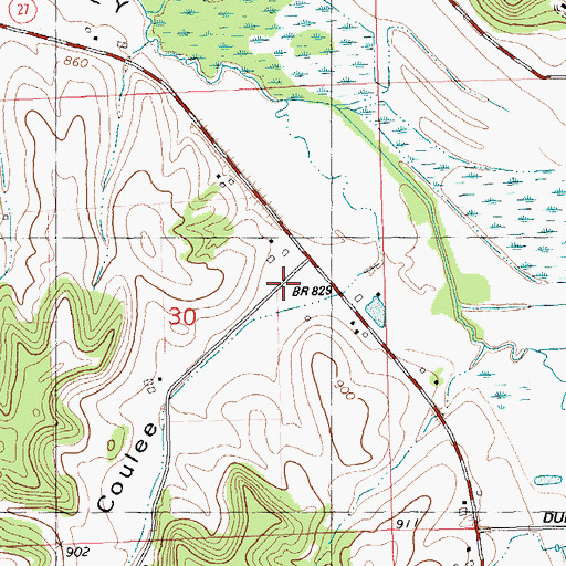 Topographic Map of Steele Coulee, WI