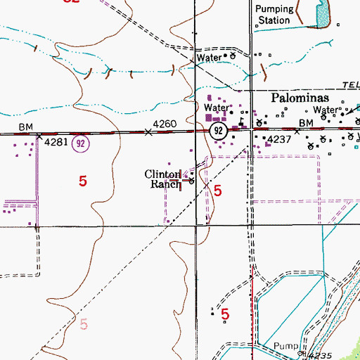 Topographic Map of Clinton Ranch, AZ