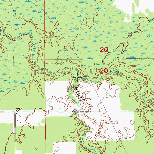 Topographic Map of Birch Creek, WI