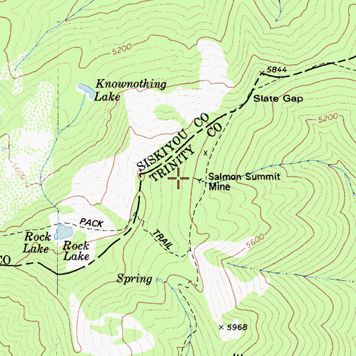 Topographic Map of Salmon Summit Mine, CA