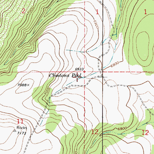 Topographic Map of Clintons Pool, AZ