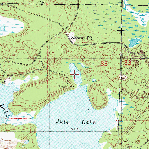 Topographic Map of Little Jute Lake, WI