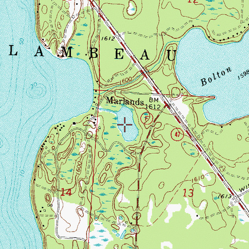 Topographic Map of Marlands Lake, WI
