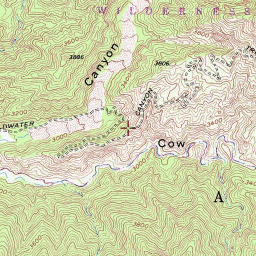 Topographic Map of Coldwater Canyon Truck Trail, CA