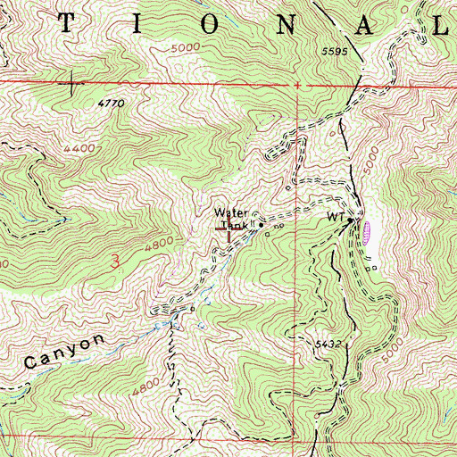 Topographic Map of Fern Canyon Trail, CA