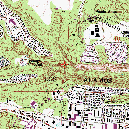 Topographic Map of Walnut Canyon, NM